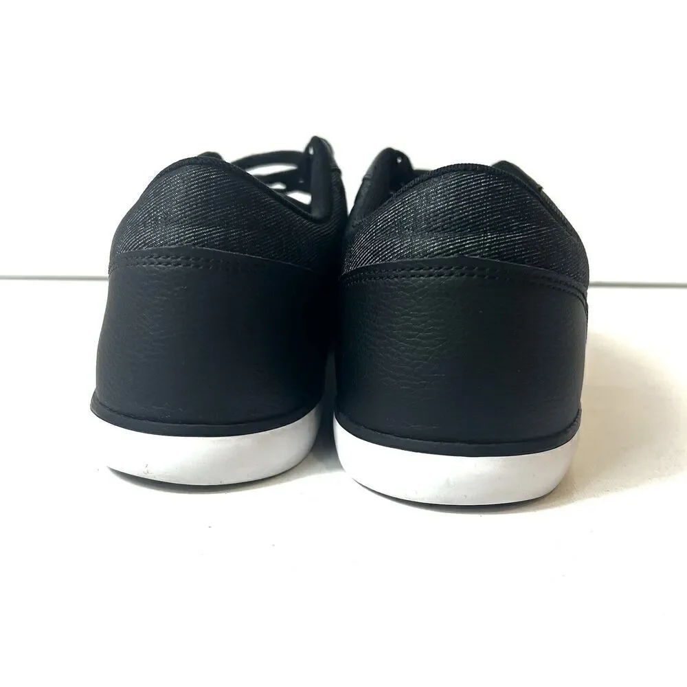 Lacoste Men's Size 13 Black Leather Sneaker Low Top Lace Up Comfort Casual Shoes